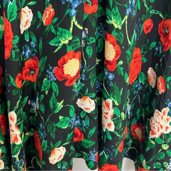 NWT Anthropologie Lacy V-Neck Mini Dress in Black Floral Motif Women’s Size 14 - Picture 15 of 16